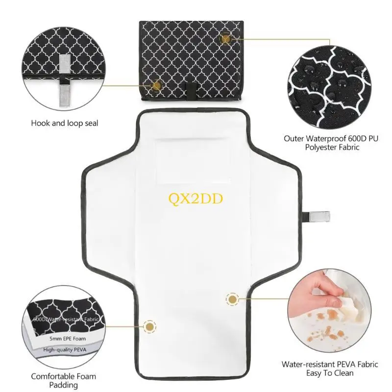 QX2D MultipUrpose Baby Changing Pad con cojines cabeza Baby Diaper Changing Mat - imagen 5