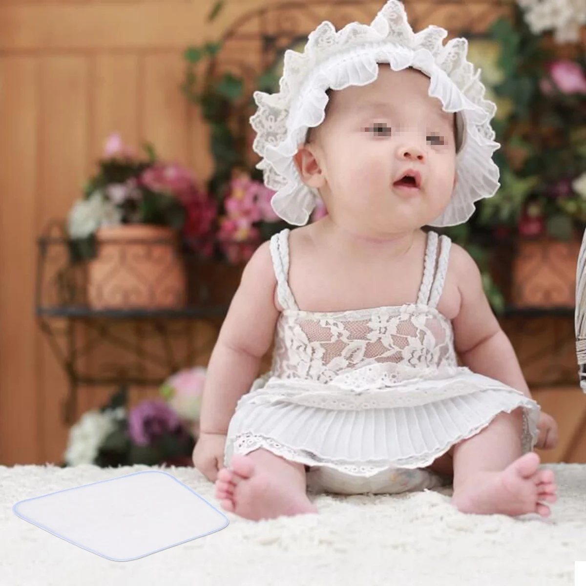 10 Uds. Toalla de alimentación de bebé gasa de doble capa tamaño grande cuello curvo paño de algodón para eructar toalla de lactancia de absorción rápida azul - imagen 3