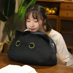Almohada peluche de gato negro de felpa suave para regalo