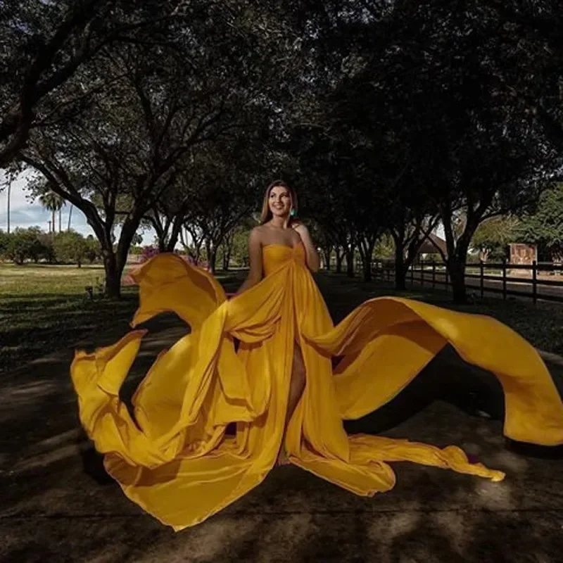 Vestido de maternidad de encaje y gasa para sesión de fotos - imagen 5