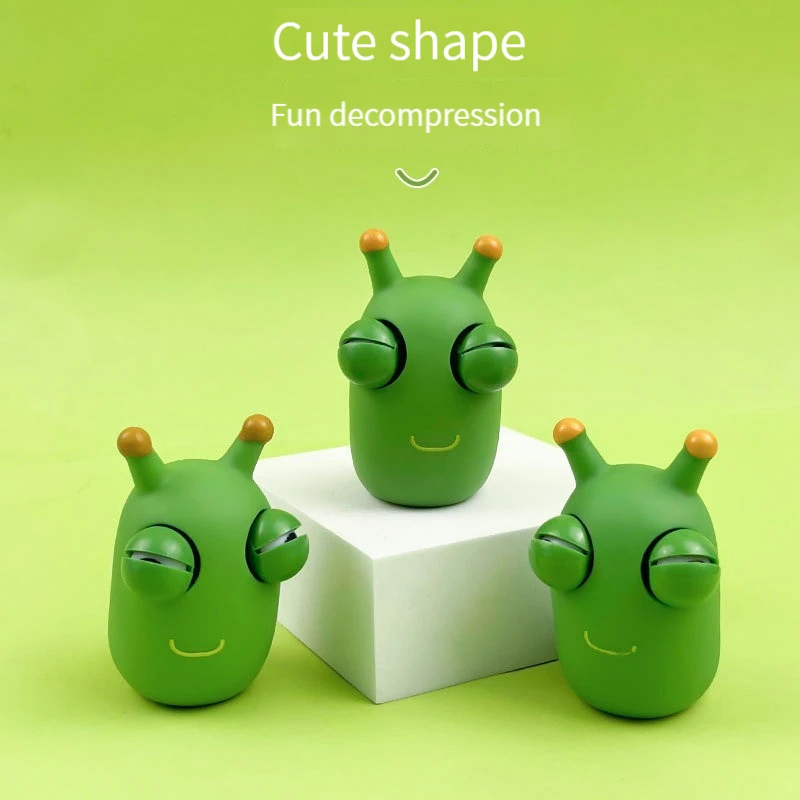 Divertido globo ocular, juguete para apretar, gusano vegetal blando, juguete antiestrés, oruga, alivio del estrés, insecto, juguete de descompresión antiestrés - imagen 2