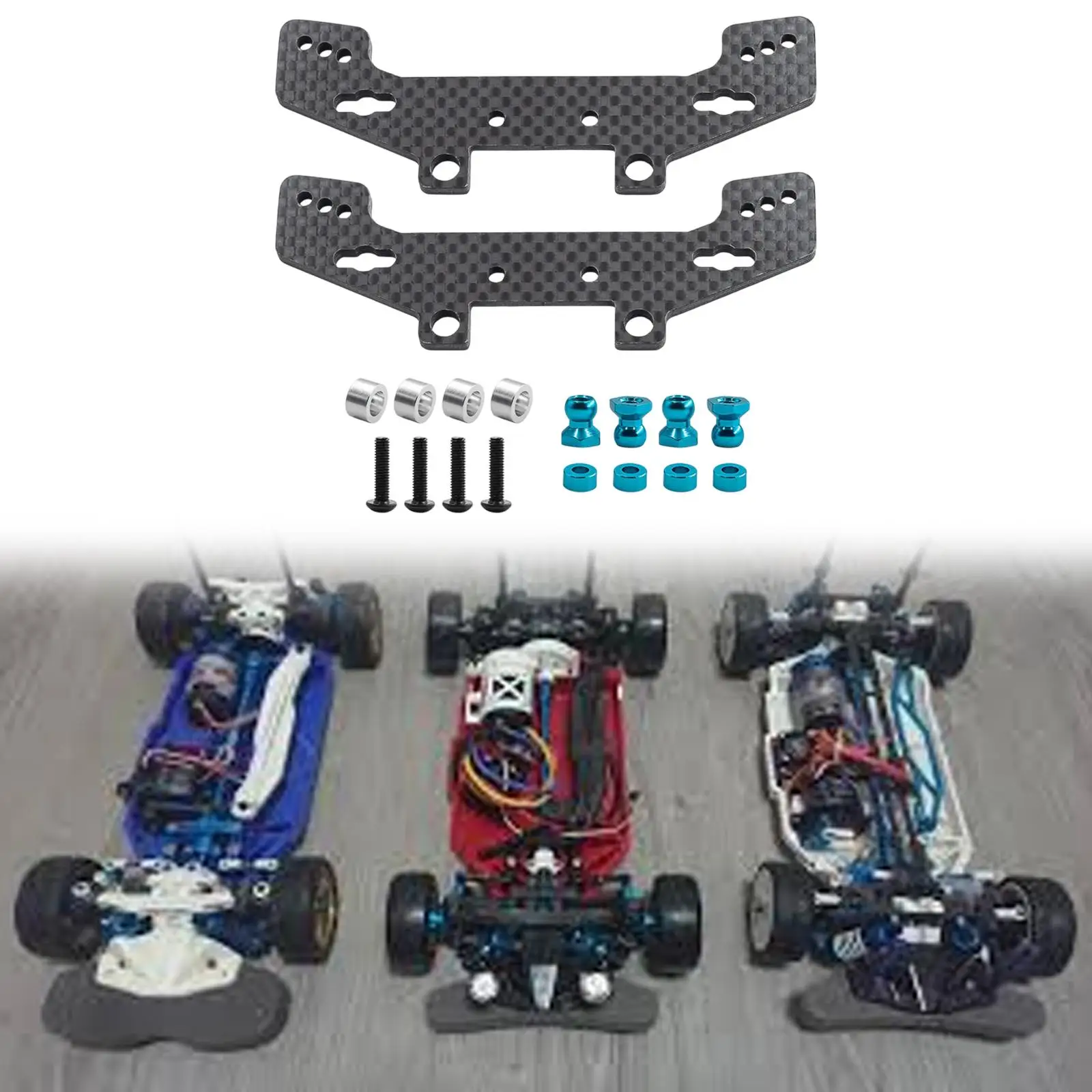 2Pcs 1/10 RC Car Shock Absorber Tower Professional Front Rear for TT02 TT02R