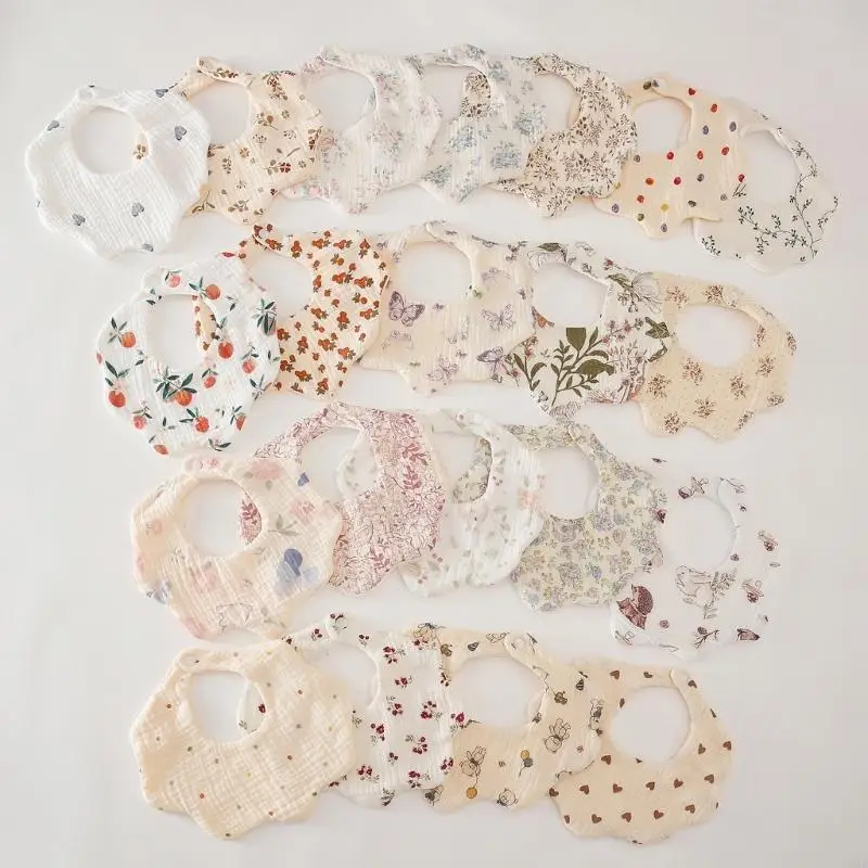 QX2D Babero Babero Unisex Algodón Babero 6 Capa Babero Babero Babero Feeding Lovel - imagen 2