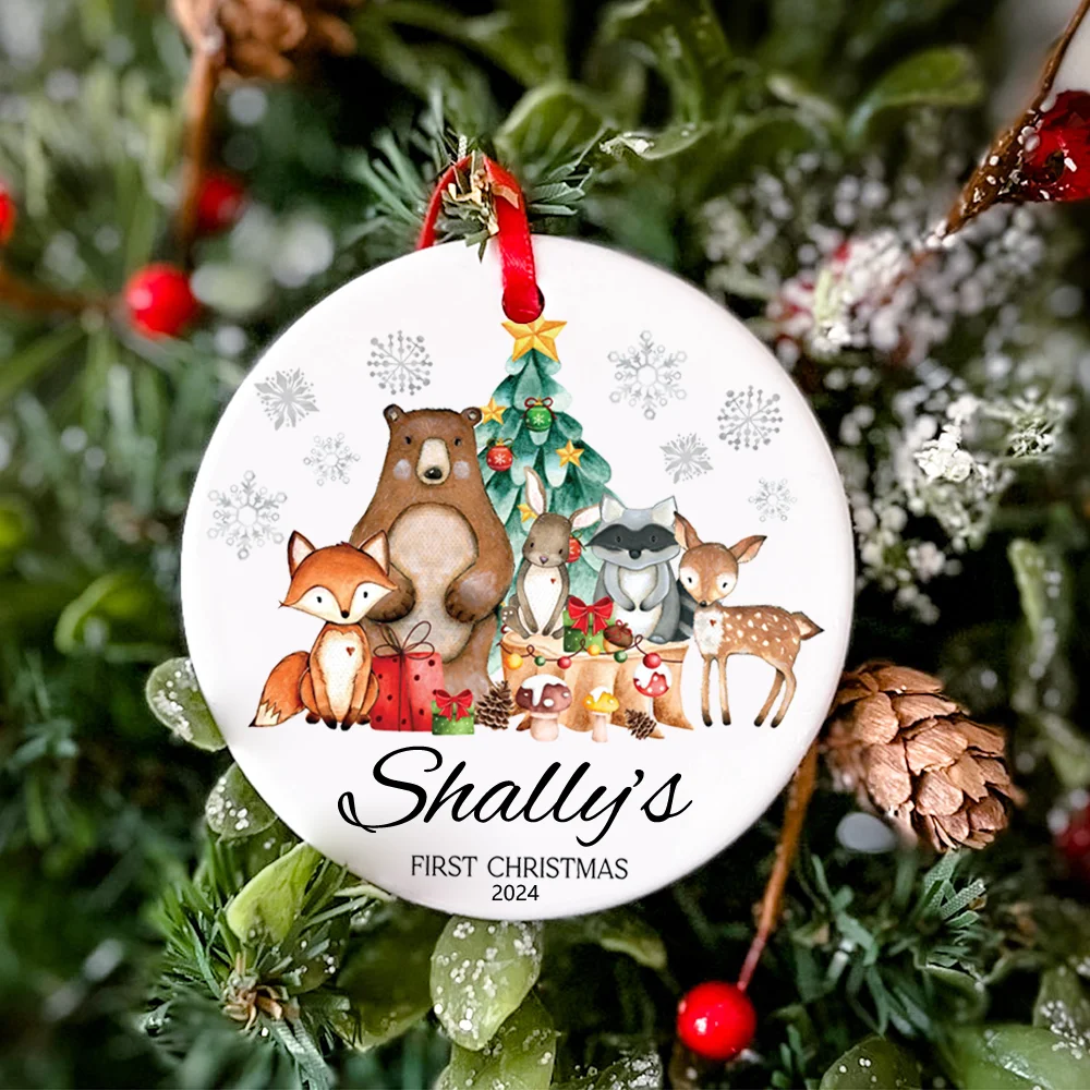 Primer adorno navideño personalizado para bebé, nuevo regalo para Baby Shower, primer regalo de Navidad, adorno con nombre personalizado, decoración navideña, 2024