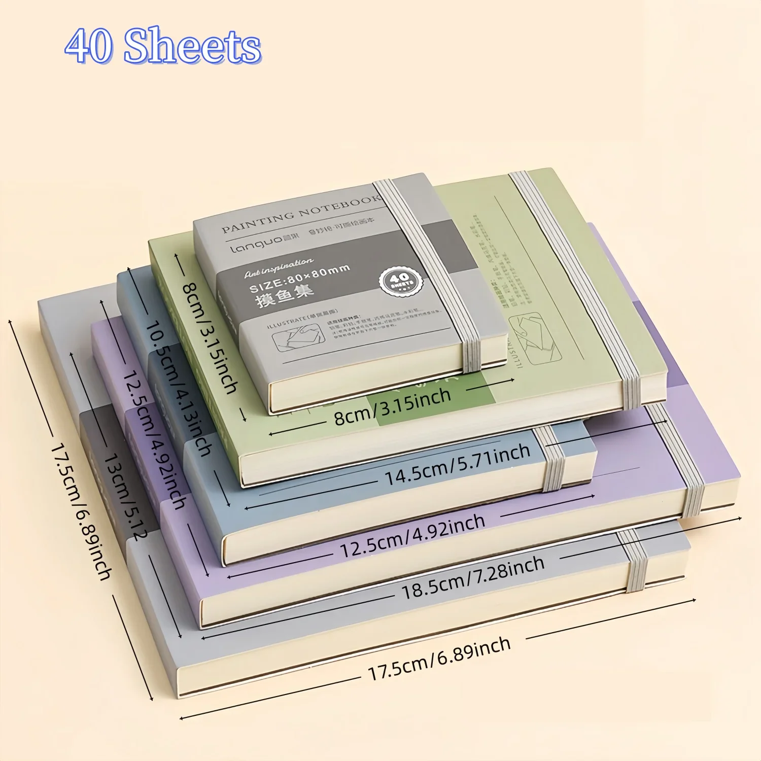 Cuaderno de dibujo en forma lágrima con tapa dura y bolsillo práctico