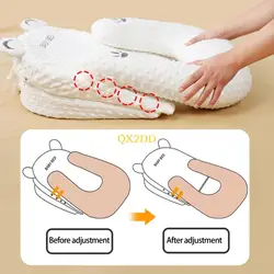 Almohada de lactancia bebé QX2D con funda extraíble y anti derrames