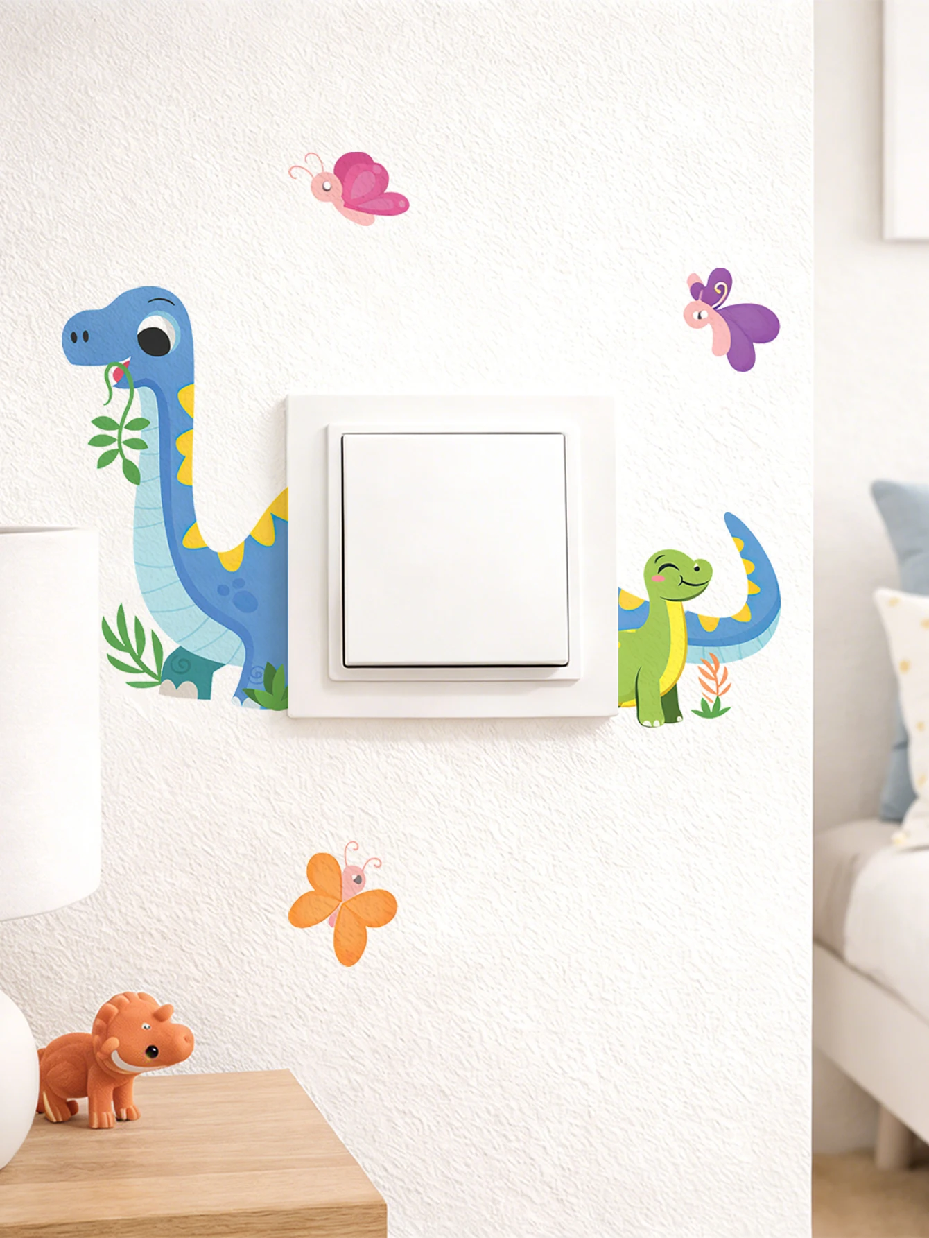 Adhesivos para interruptores de luz con dinosaurios y mariposas - imagen 5