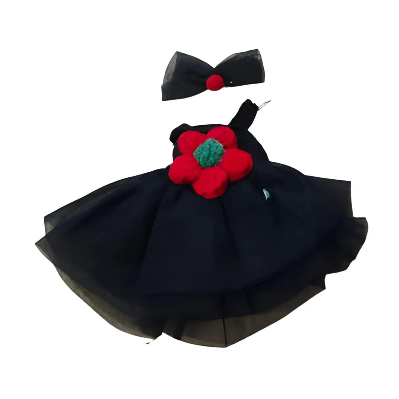 2x Fashion Dolls Dress and Hairpin, Handmade Clothing Accessories, Miniature Clothes for 17cm Girl Dolls Halloween Gift