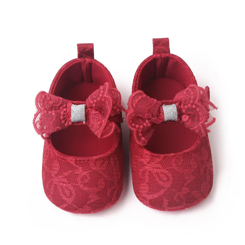 Zapatos antideslizantes de encaje para bebé, zapatos de cuna con lazo para recién nacido, primavera y otoño - imagen 3