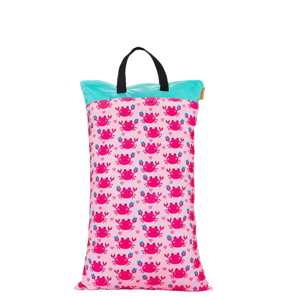 HappyFlute, bolsas impermeables de poliéster con estampado de dibujos animados PUL para mamá, cochecito de bebé, bolsa húmeda para pañales de doble paquete de tamaño grande de 40x70cm - imagen 5