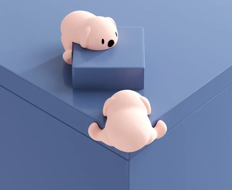 Esquina de seguridad para bebés con oso de peluche suave, bonito acolchado de dibujos animados blancos para ventanas, cama, mesa, protector de bordes de muebles (1 unidad) - imagen 3