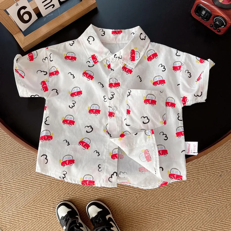 Conjuntos de 2 piezas de ropa de Boutique para niño, moda coreana, Tops informales de manga corta con dibujos animados para bebé + Pantalones cortos vaqueros, ropa para niño B014 - imagen 4