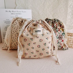 Bolsa de pañales de algodón con organizador para bebé y cosméticos