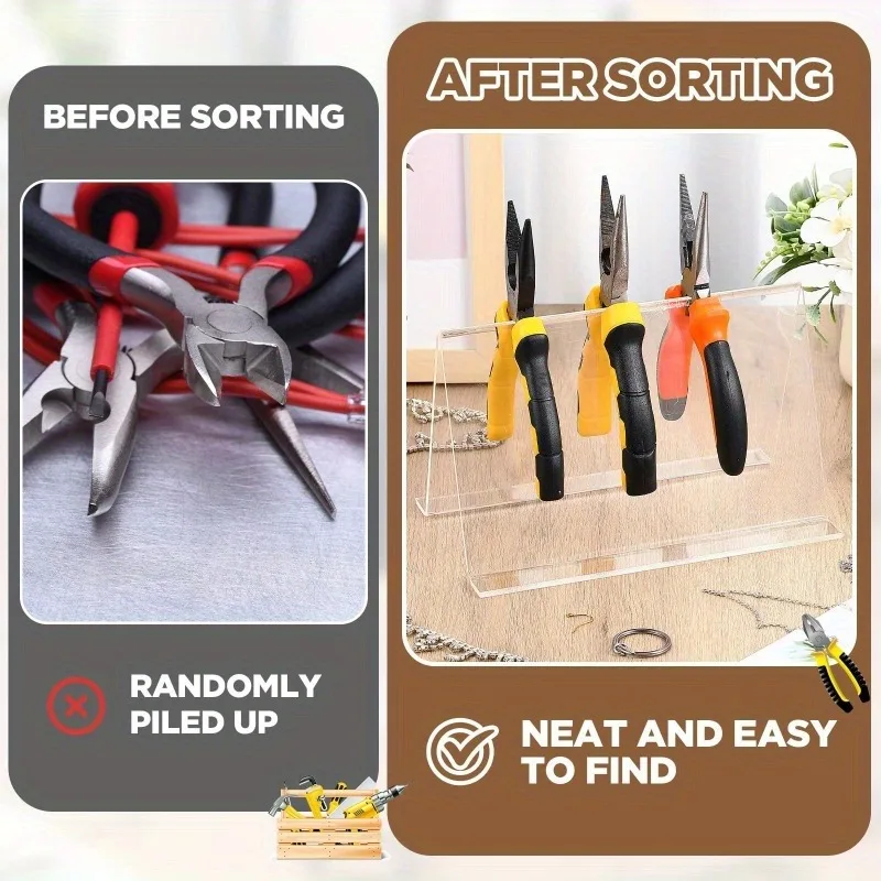 Soporte de alicates acrílicos para estante de almacenamiento de herramientas de joyería, 1 ud. - imagen 2