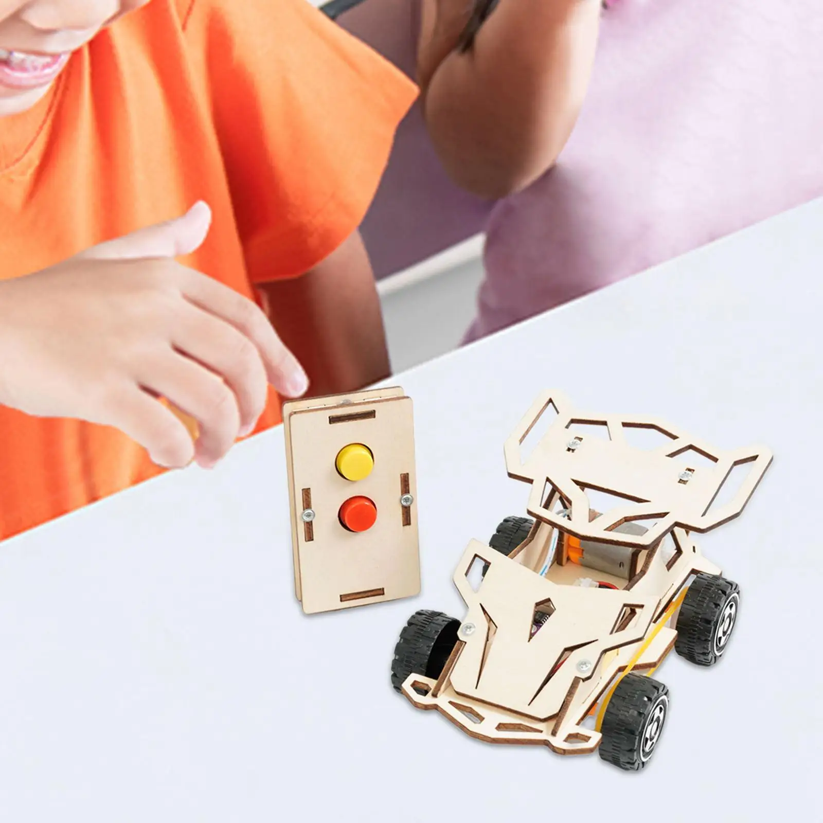 Wooden RC Car Toy Science Kits Control Car DIY Building Toy Wooden 3D Puzzle DIY RC Car RC Toys Physical Experiment for Children Wooden RC Car Toy Science Kits Control Car DIY Building Toy Wooden 3D Puzzle DIY RC Car RC Toys Physical Experiment for Children
