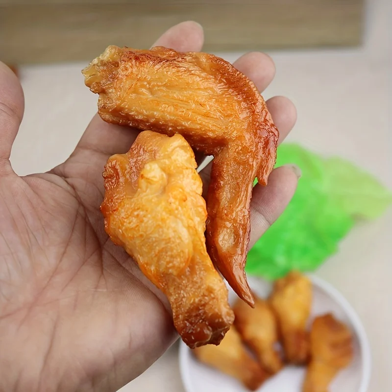 Juego de simulación de comida, alas y patas de pollo frito simuladas, simulación KFC, modelo de pierna de pollo de Orleans, juguetes para niños y niñas - imagen 3