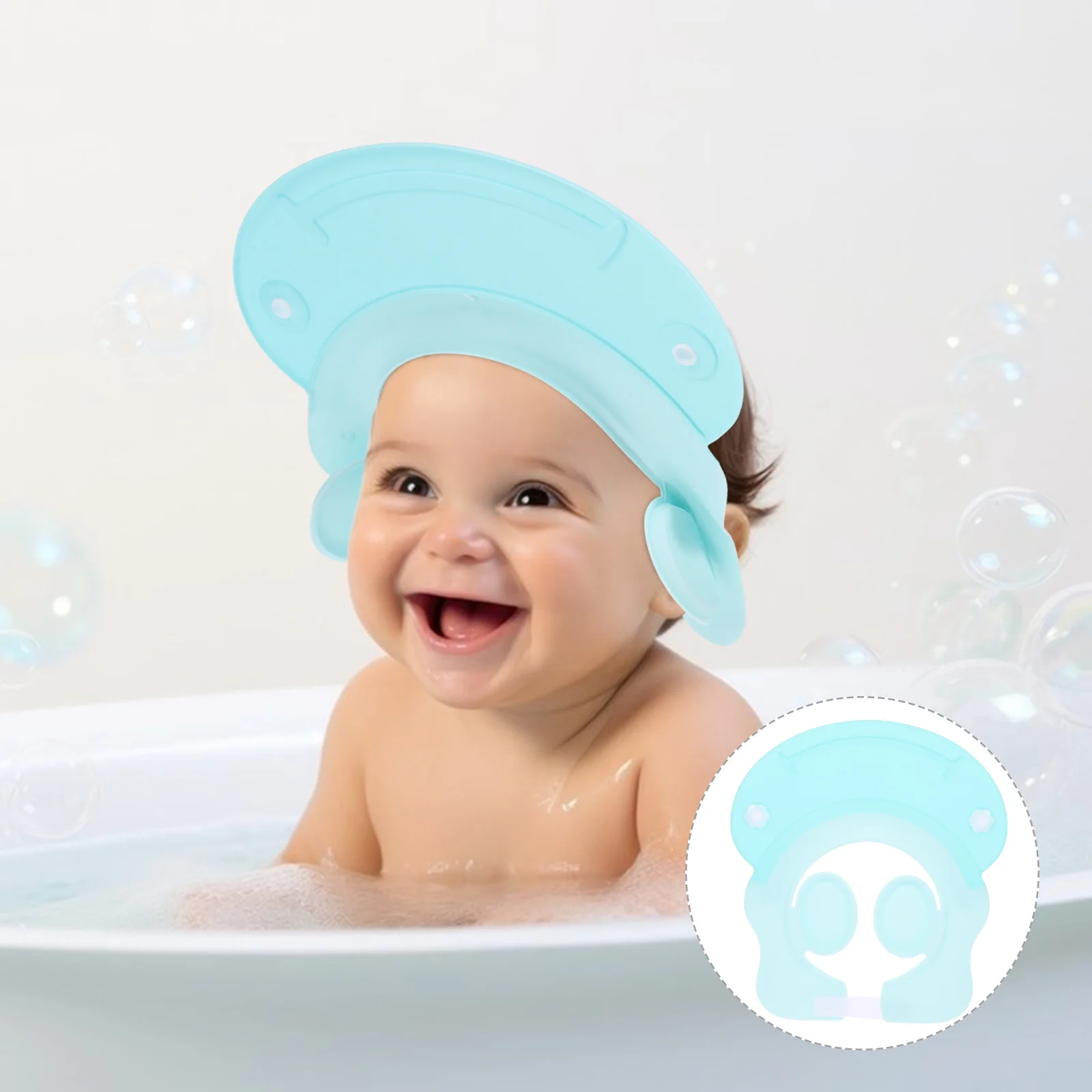 Gorro de baño para bebé, bonito gorro de champú ajustable de silicona impermeable con dibujos animados para bebé, gorro protector para ducha para niños, gorro para lavar el cabello ajustable - imagen 4