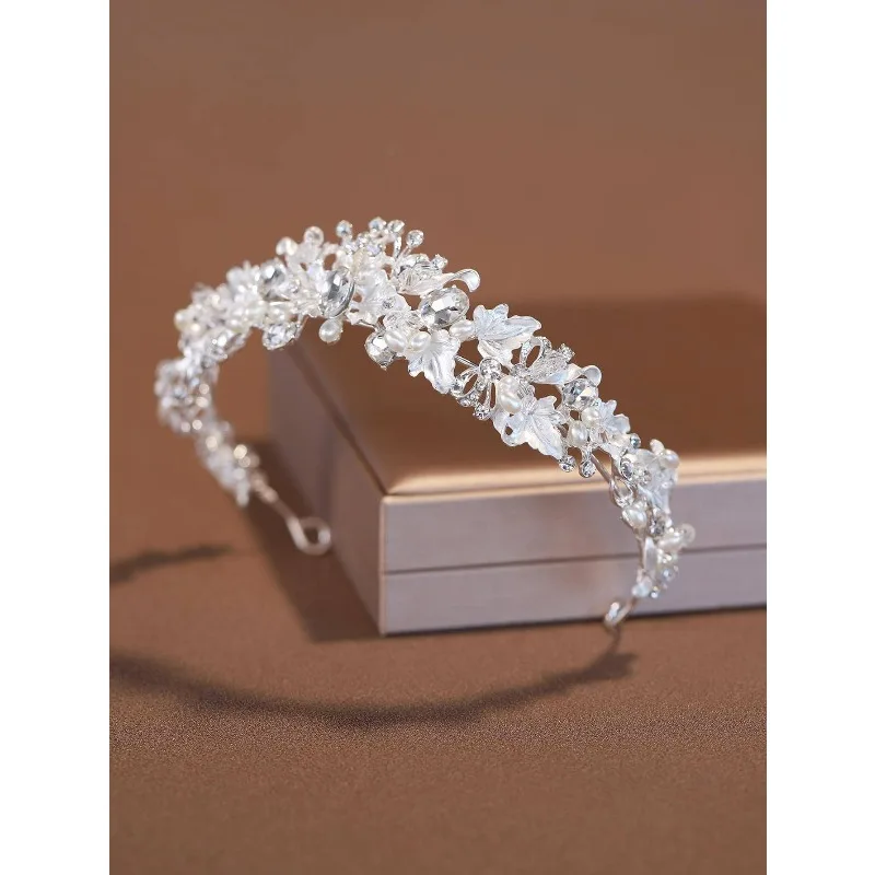 Diadema dorada con pedrería para niña – Tiara infantil elegante - imagen 2