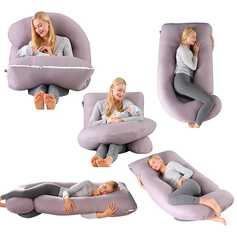 Almohada de terciopelo de cristal en forma de J para mujeres embarazadas, herramienta especial para dormir en el embarazo, sujeción de piernas, almohada para mujeres embarazadas - imagen 4