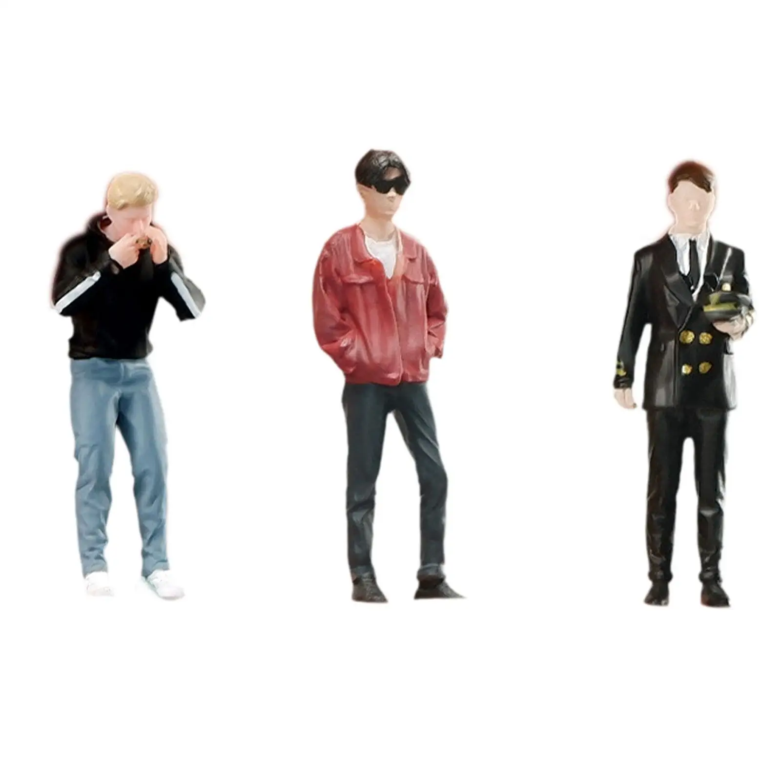 1:64 Scale Boy Figure Pose Scene Miniature People Model Ornament Character Handpainted DIY Projects Accessory Desktop Ornament