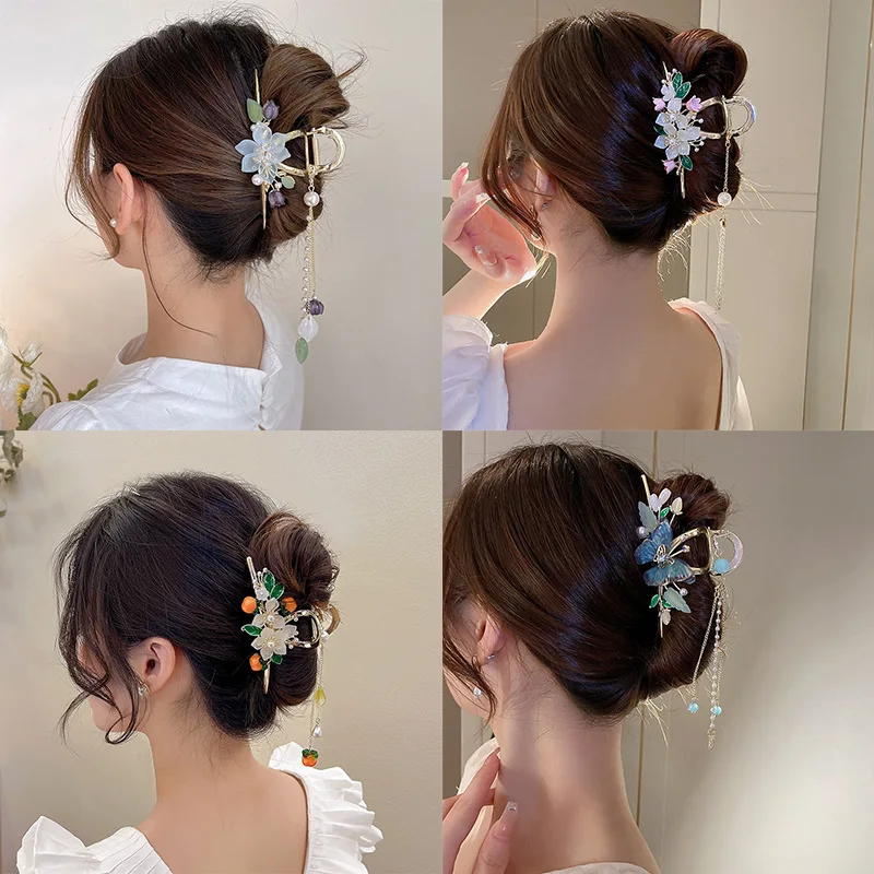 Han polvo niños tocado antiguo niña 2023 nuevos accesorios para el cabello Hanfu estilo chino princesa Súper Hada horquilla con flecos - imagen 5