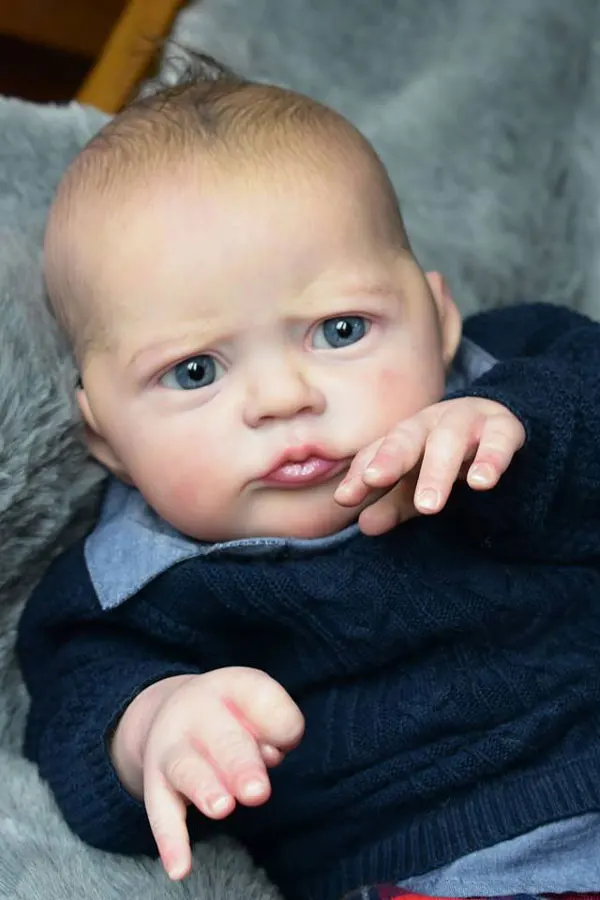 NPK-piezas de muñeca sin terminar de 19 pulgadas, Kit de muñeca Reborn Heron con pelo pintado a mano, bebé hecho a mano DIY realista