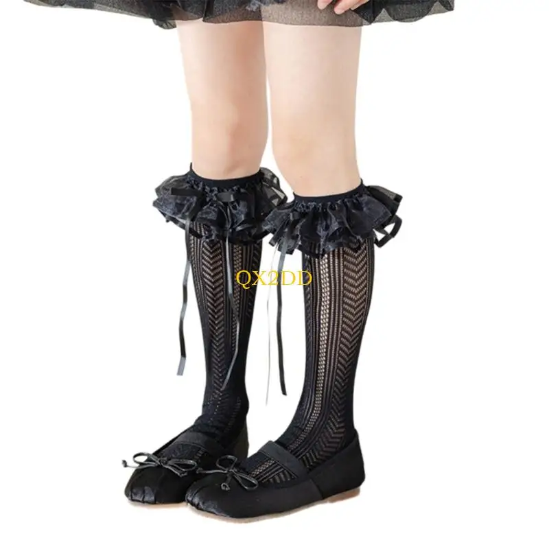 Calcetines rodilla encaje suave encaje suave QX2D - imagen 5