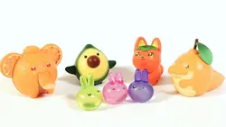 Stasto Cápsula de Piedra Figuras Animales Elefante y Cocodrilo