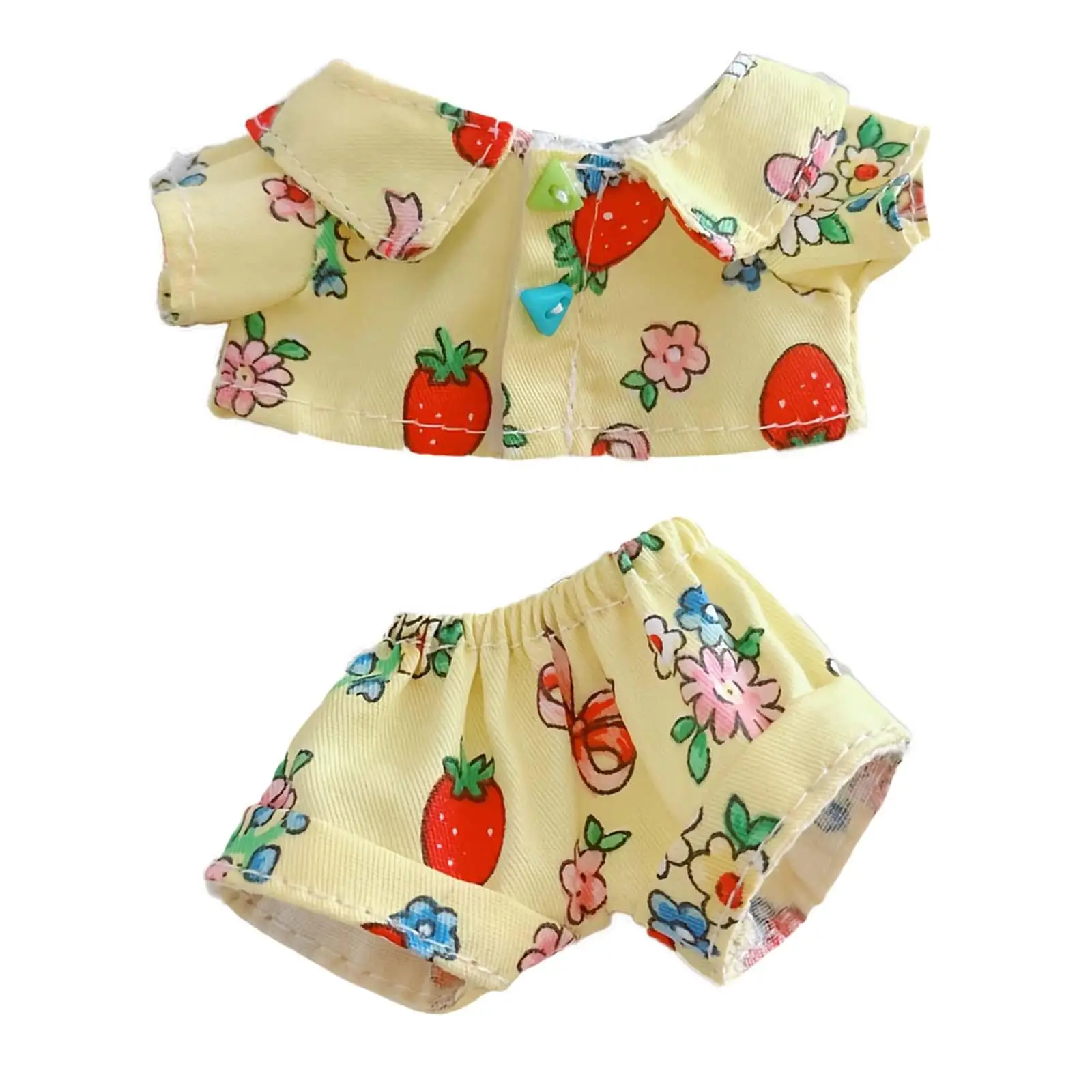 Doll T Shirt Shorts Handmade Clothing Role Playing Easy to Put on and Take Off DIY Doll Decor Costume Accessory for 15cm Doll