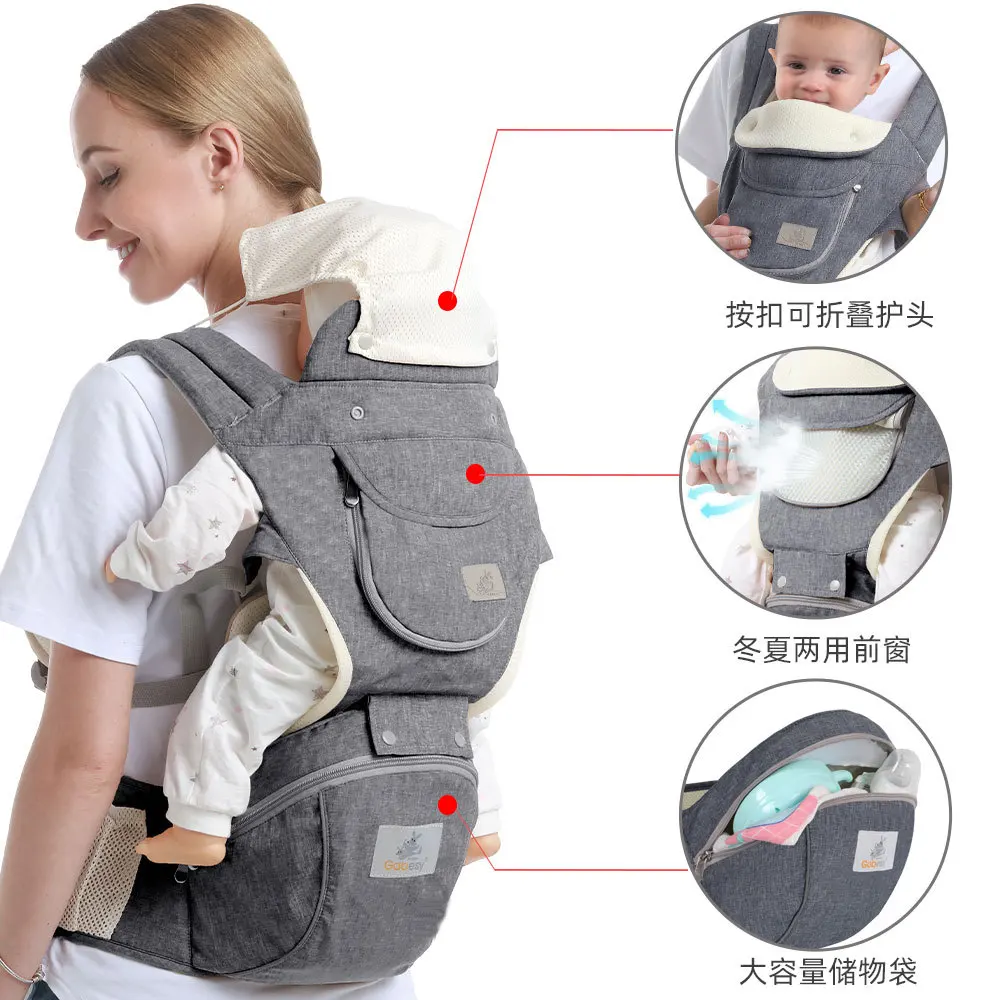 Taburete portabebés multifuncional con almacenaje para niños - imagen 5