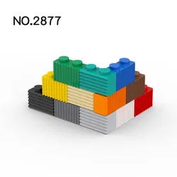 Ladrillo modificado 1x2 con rejilla estriada - Compatible con LEGO