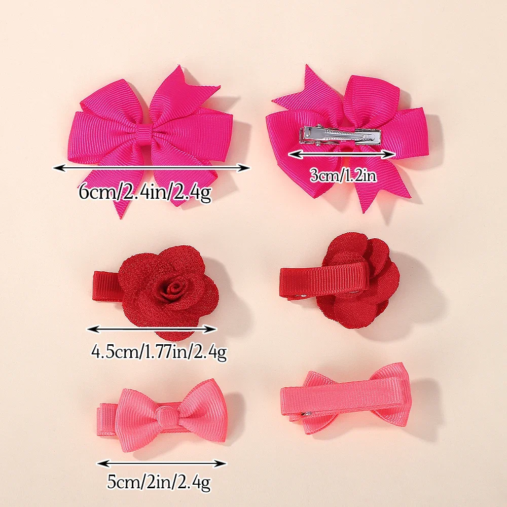 6 unids/set de accesorios para el cabello para niñas, horquilla con lazos de flores de Color caramelo, pinzas para el cabello seguras y sombrerería de molinete para niños - imagen 2