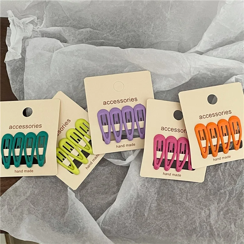 Mini pinzas para el cabello Kawaii para niña, lágrima colorida de caramelo para flequillo, Clips a presión Flyaway, pasadores para niños, accesorios bonitos para el cabello - imagen 4