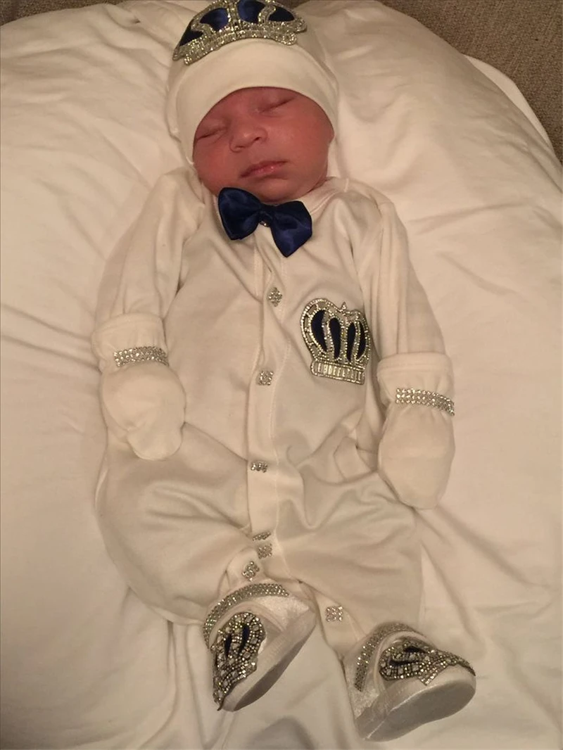 Conjunto de ropa interior para recién nacido, Set de 4 piezas con corona y joyería ostentosa, ideal para fotografía de guardería, Hospital, Turquía - imagen 4