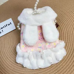 Vestido bebé orejas conejo peluche – Abrigo cálido dos piernas otoño