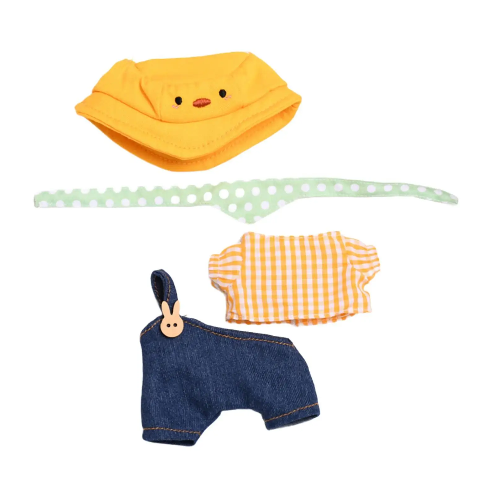 Plush Doll Clothes for 17 cm DIY Cute Fashion Pretend Play Photo Props Hat Scarf Pants Shirt Set Dress up Doll Clothing