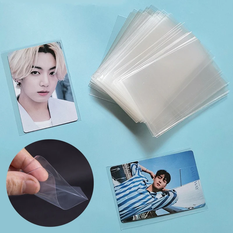    Fundas transparentes para tarjetas, 200 Uds., Protector de tarjetas 65*90mm, álbum de ídolo sellado/sin sellado, fundas para tarjetas de juego de mesa de estrella de fútbol ZYF - imagen 3