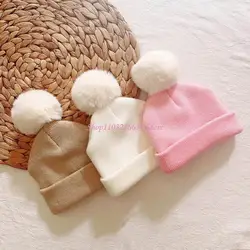 Gorro de punto con pompón para bebé – Cálido invierno