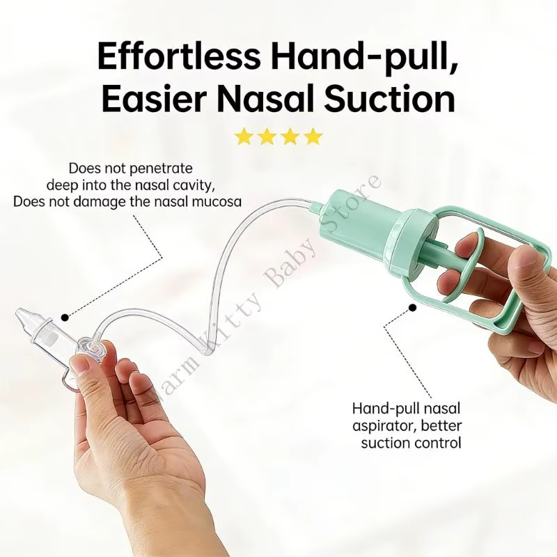 XXFE Aspirador Nasal Bebé Manual con Punta Redonda Suave Ergonómico - imagen 3