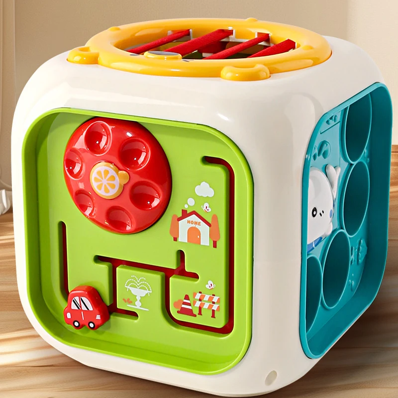 Cubo de actividades con música y luz – Juguete Montessori para bebés - imagen 4