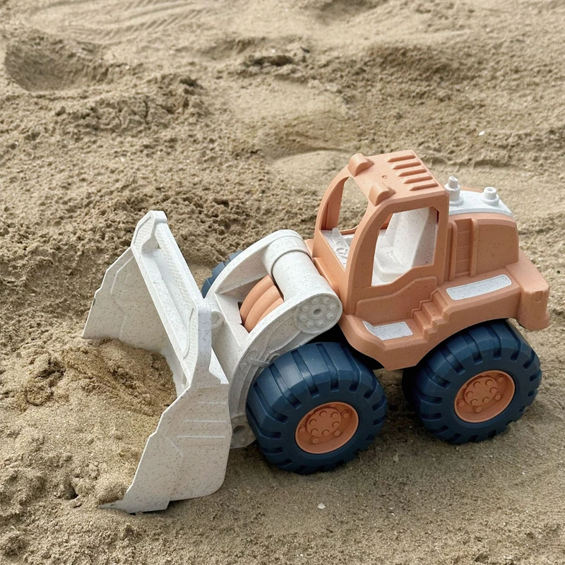 Juego de arena y agua para niños, juguetes para niños, carrito, Bulldozer, cubo de playa, pala, camión de arena tirado a mano, juguetes de arena para playa de verano - imagen 5