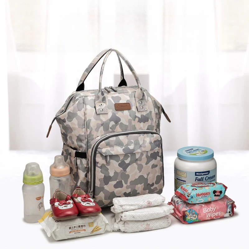 Mochila de mamá multifunción de gran capacidad con doble hombro EG103, bolsa de maternidad impermeable, bolsa de accesorios para cochecito de viaje - imagen 3