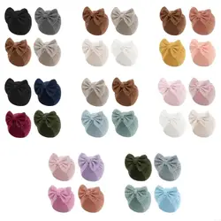 D7yd 4pcs baby baby baby baby gorro gorro hospital recién nacidos con encantador diseño bowknot para 0-6 meses