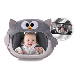 Asiento de seguridad para niños con diseño búho y espejo retrovisor