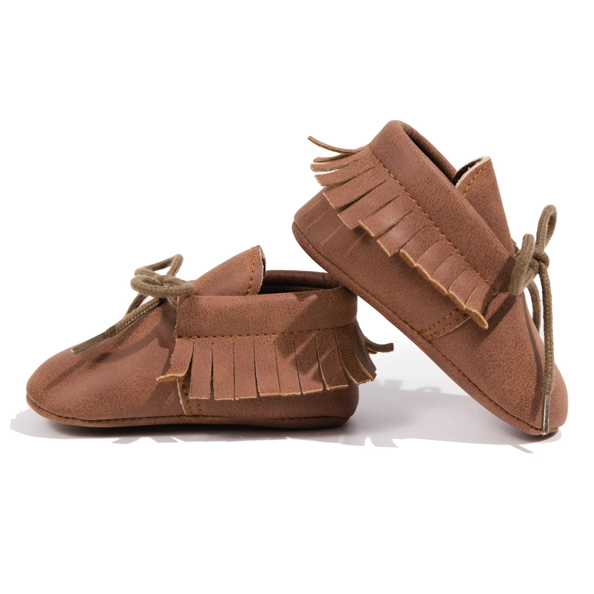 KIDSUN-zapatos clásicos para bebé recién nacido, calzado informal con cordones, suela suave de PU, primeros pasos, 7 colores - imagen 5