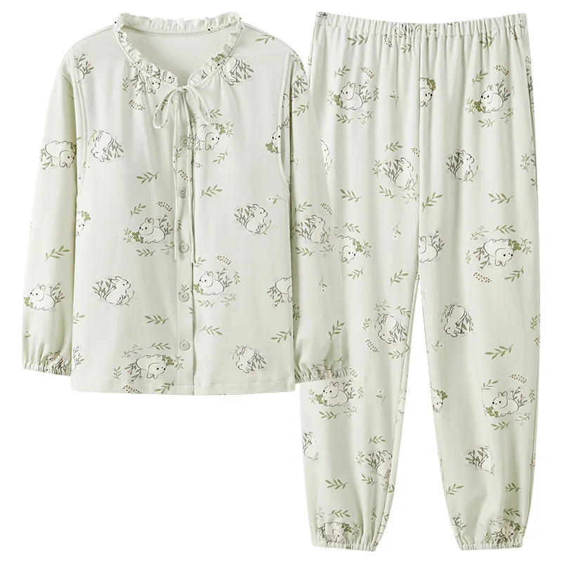 Pijamas de maternidad para lactancia, ropa de dormir de manga larga con estampado, conjunto de servicio doméstico para mujeres embarazadas, novedad de 2025 - imagen 5