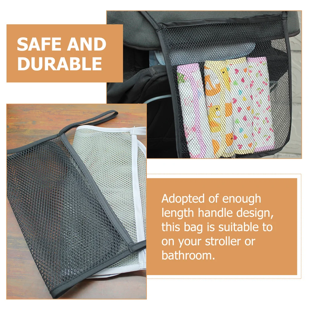 Bolsa organizadora para cochecito, bolsa de almacenamiento impermeable de malla transpirable colgante trasero, organizador para cochecito de ducha de secado rápido, 6 uds. - imagen 3