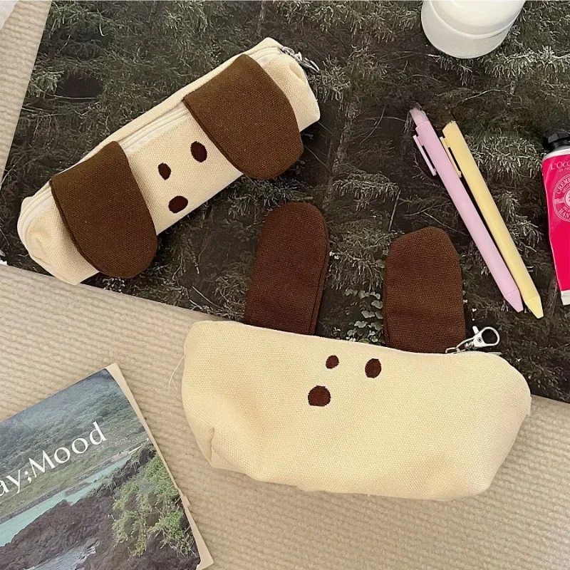 Estuche porta-lápices lona con diseño perro para el cole - imagen 3