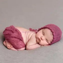 Conjunto de punto para sesión de fotos de recién nacido