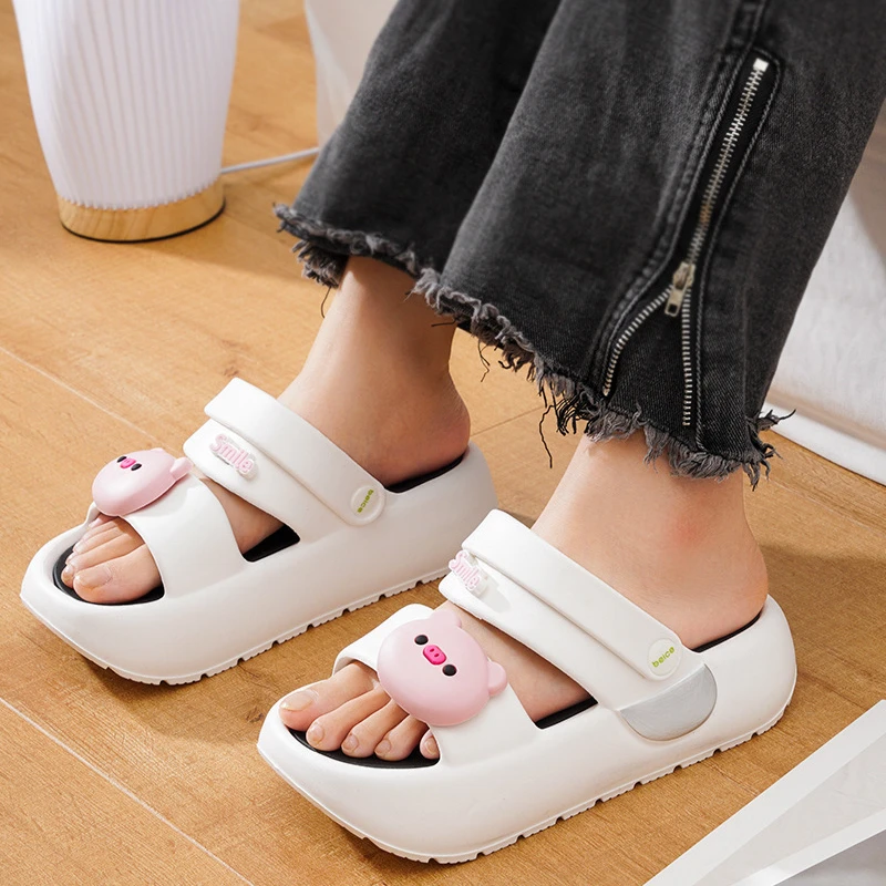 Sandalias plataforma para niñas suela EVA verano con dibujos de cerdo - imagen 3